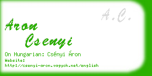 aron csenyi business card