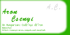 aron csenyi business card